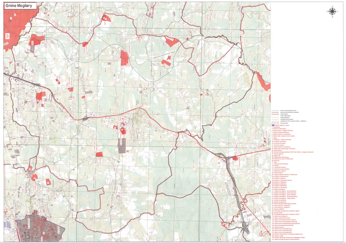 mapa Mogilany